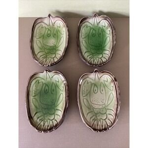 Vintage Seafood Lobster Art Pottery Plates Bowl Cup Butter Lemon Sauce MCM‎